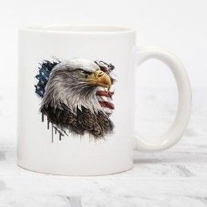 American Bald Eagle American Flag 11oz Coffee Cup Mug